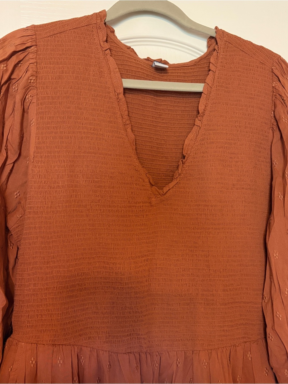 Old Navy Rust V-Neck Tiered Maxi Dress - Picture 2 of 3
